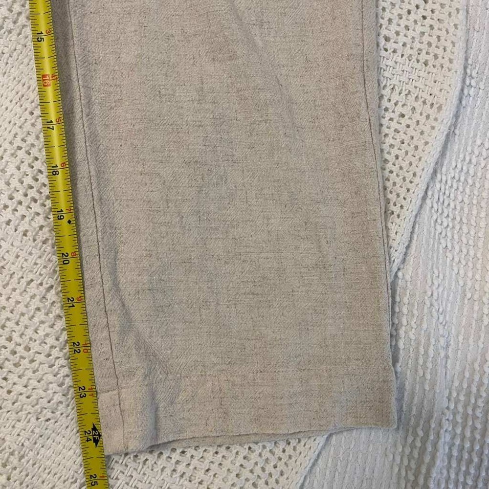Chicos 2 Piece Linen Blend Set Oatmeal Beige Boxy Top Straight Leg Pants Size 1 - Picture 11 of 16